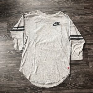 Grey 3/4 Sleeve Nike Shirt - JUST DO IT